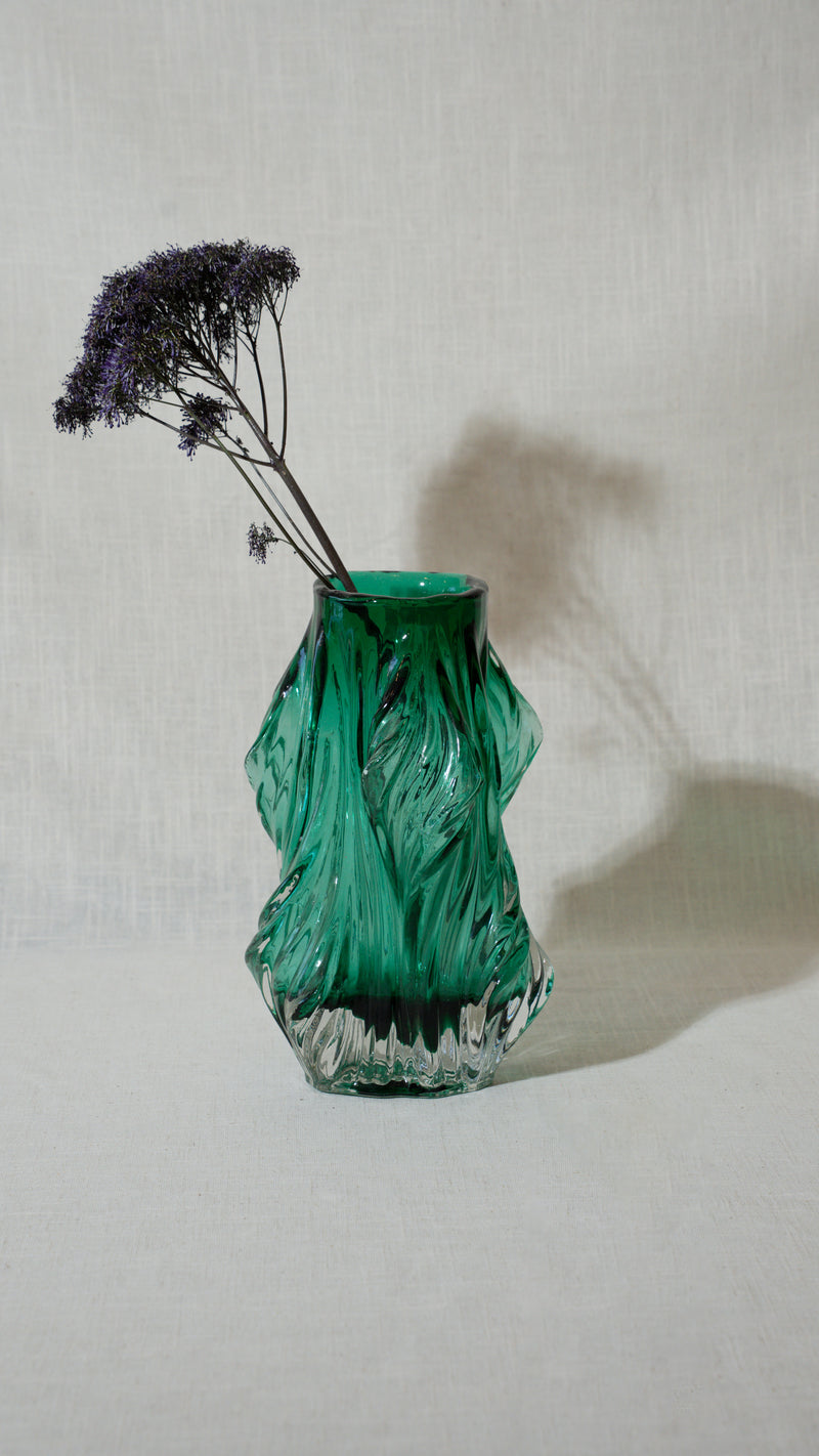 Clear Vase Emerald