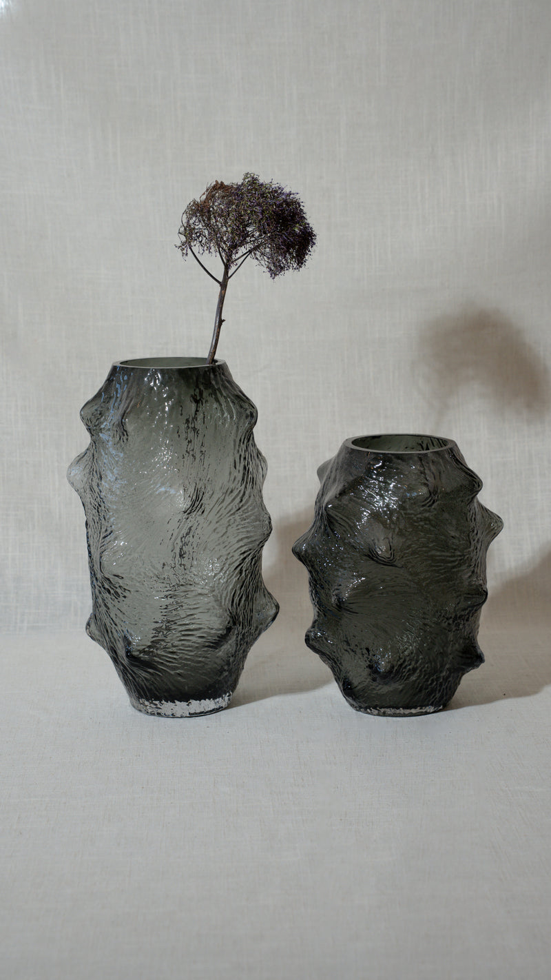 Clear Vases Grey- Set of 2
